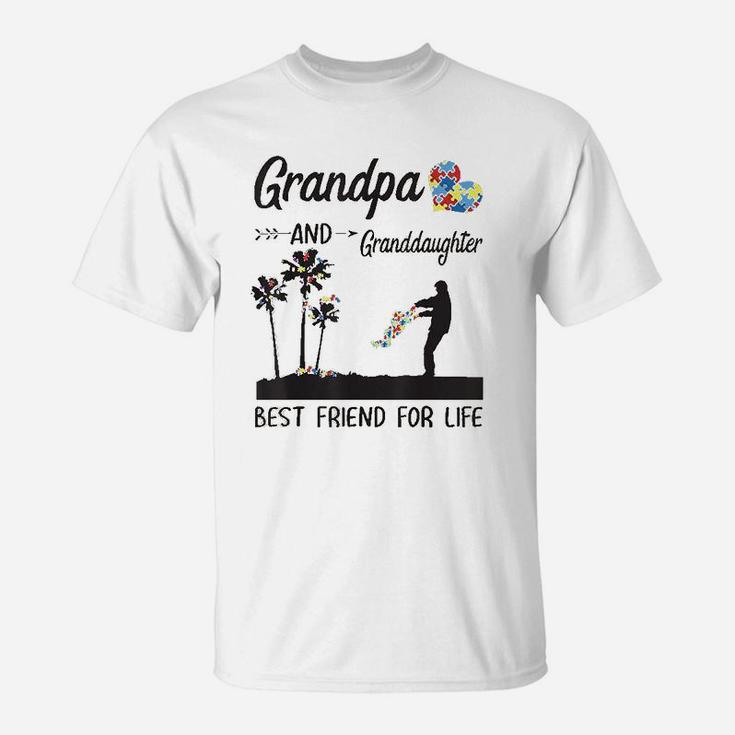 Grandpa And Granddaughter Best Friend For Life Puzzle Awareness T-Shirt