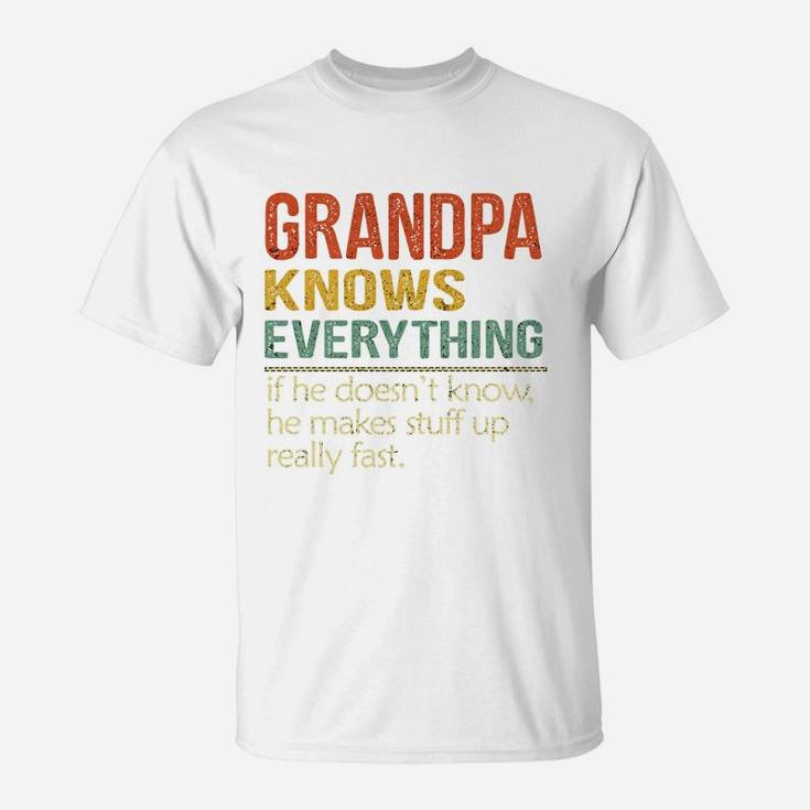 Grandpa Knows Everything Vintage 2020 T Shirt Seseable