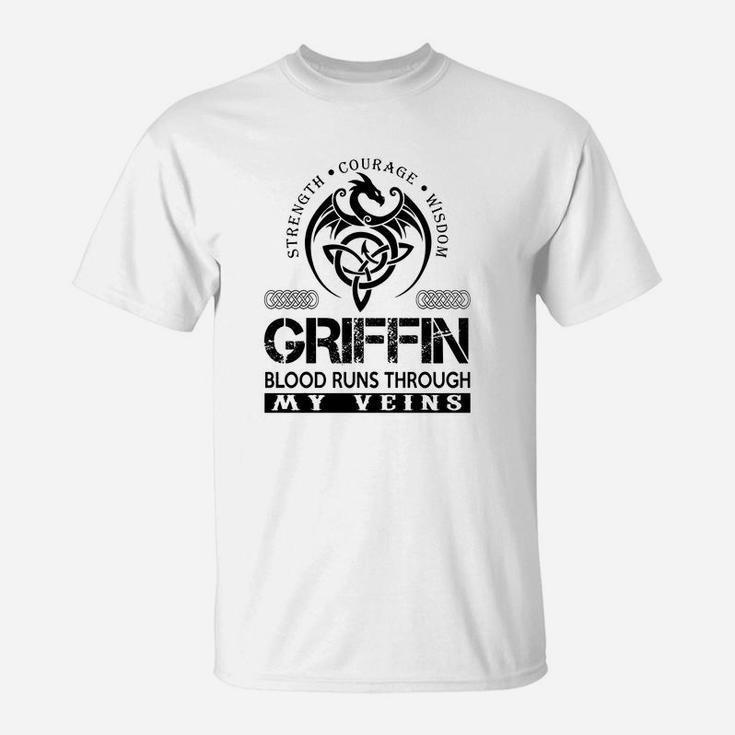 Griffin Shirts - Griffin Blood Runs Through My Veins Name Shirts T-Shirt