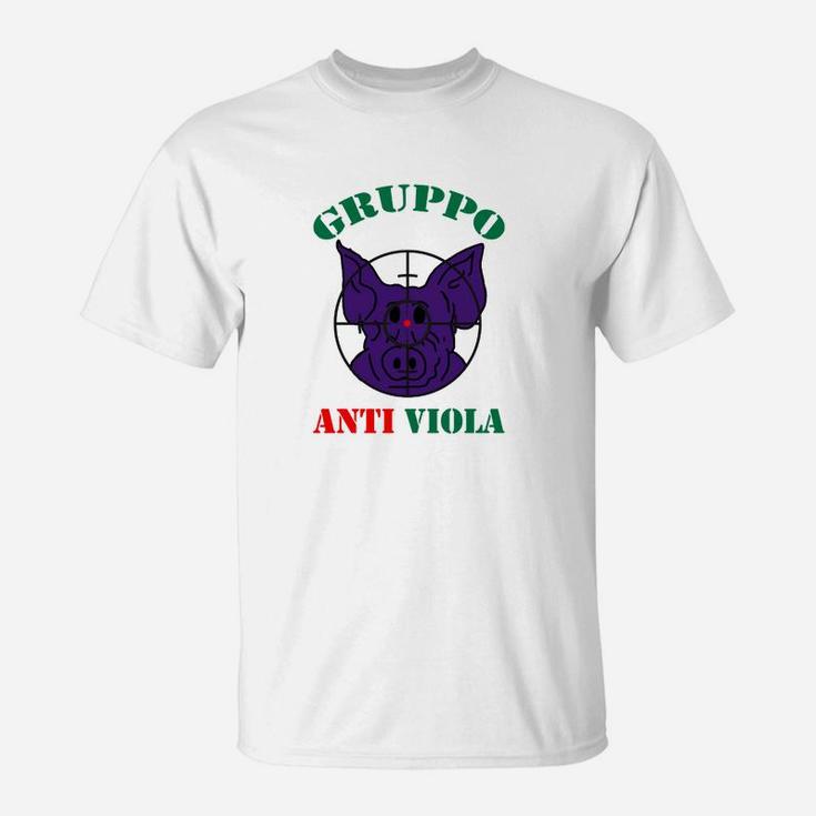 Gruppo Anti Viola T-Shirt, Schweinedesign Lustiges Motiv