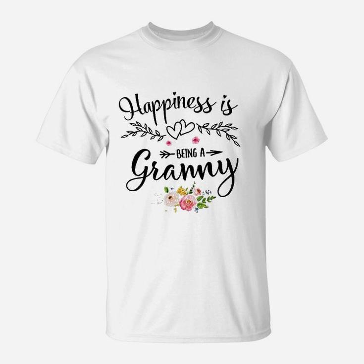 Happiness Is Being A Granny Flower Grandma T-Shirt