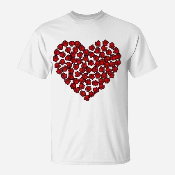 Heart Paws Print Dog Love Valentines Day Gift T-Shirt