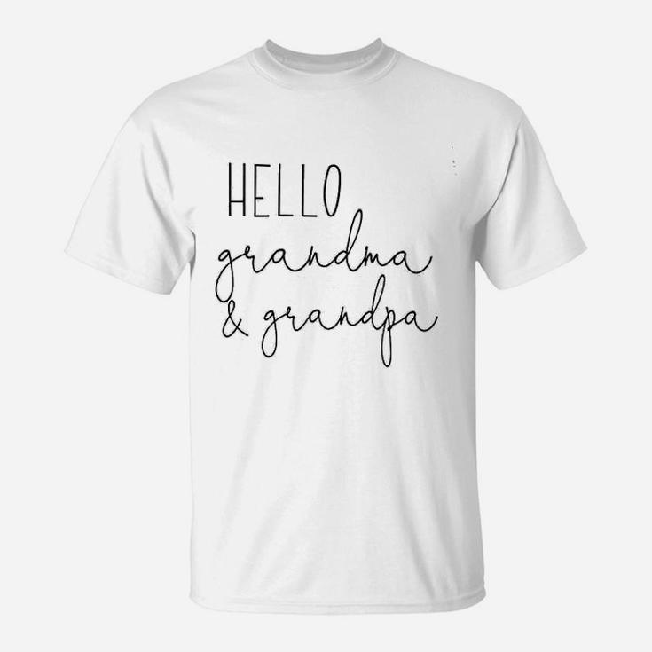 Hello Grandma And Grandpa Pregnancy Announcement Gifts T-Shirt