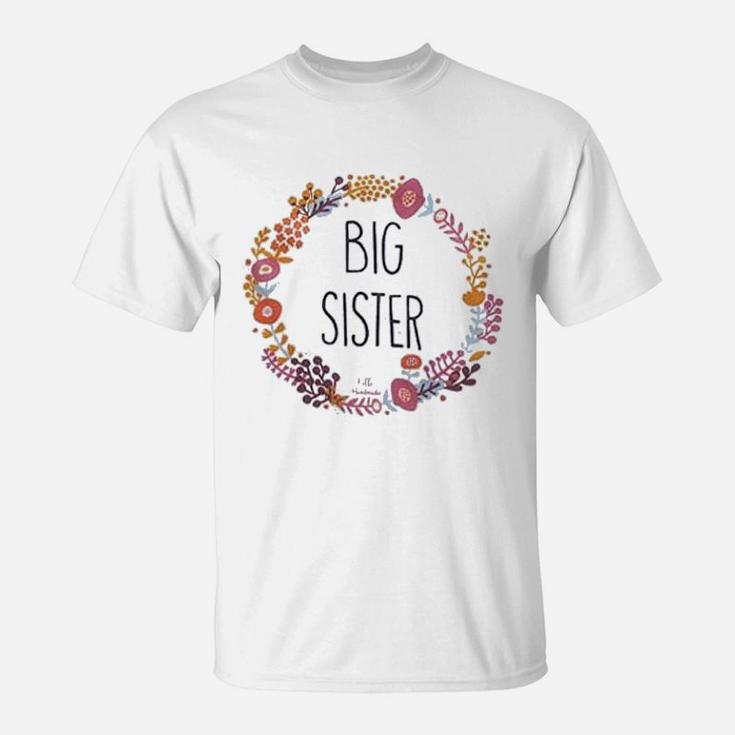 Hello Handmade Big Sister Soft Surprise Baby Birth Announcement T-Shirt