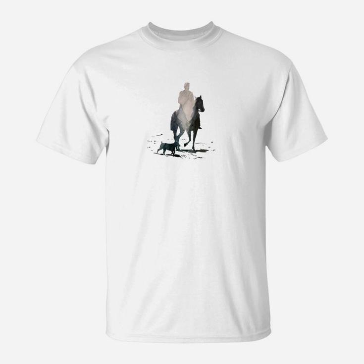 Herr und Hund Winter Spaziergang Grafik T-Shirt, Lustiges Motiv für Haustierbesitzer