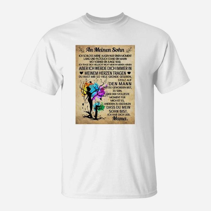 Herren-T-Shirt An Meinen Sohn, Emotionale Nachricht Design