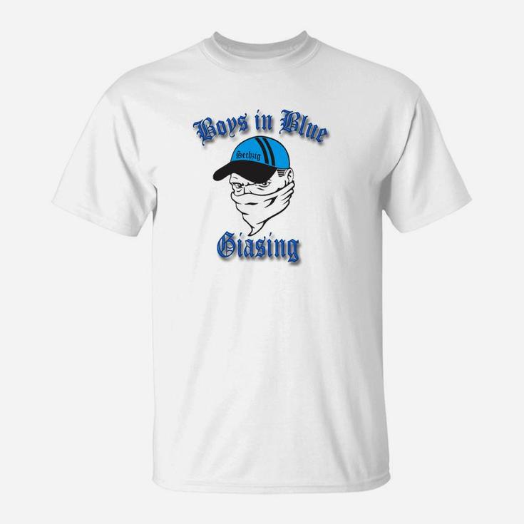 Herren T-Shirt mit Boys in Blue Chasing Aufdruck, Polizei Motiv