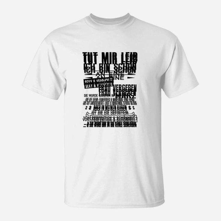 Herren Typografie T-Shirt Stadtsilhouette, Schwarz-Weiß Design