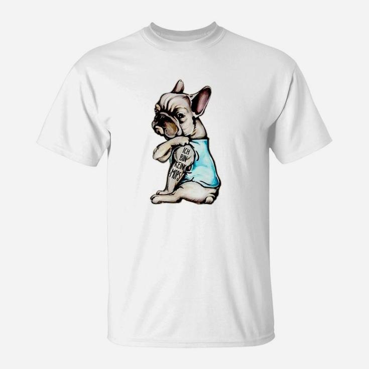 Hipster Französische Bulldogge T-Shirt, Modisches Haustier Motiv Shirt