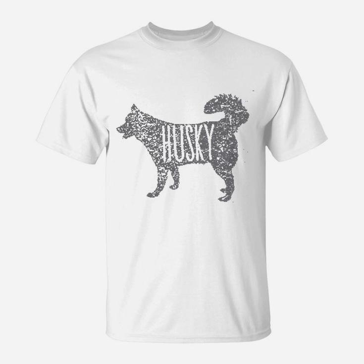 Husky Dog Silhouette Relaxeds T-Shirt