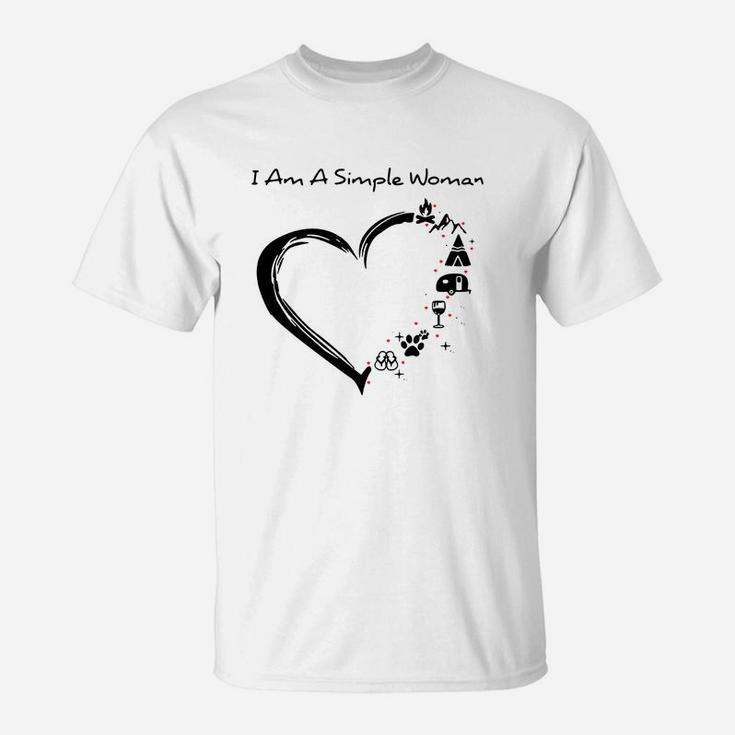 Simple Girl Loves Wine Flip Flops Dog Paw Tshirt For Women