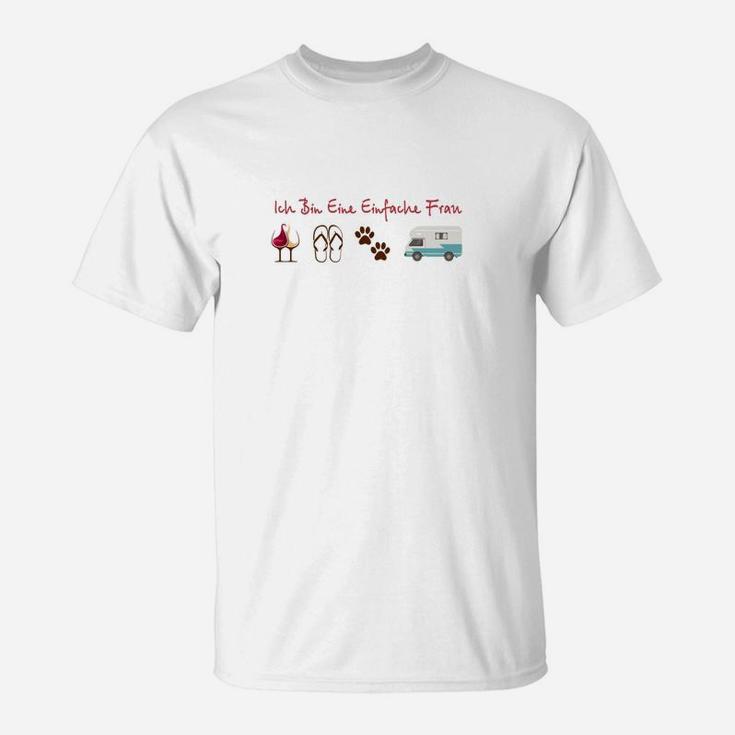 Ich Bin Ein Einfache Frau Camping Auto T-Shirt