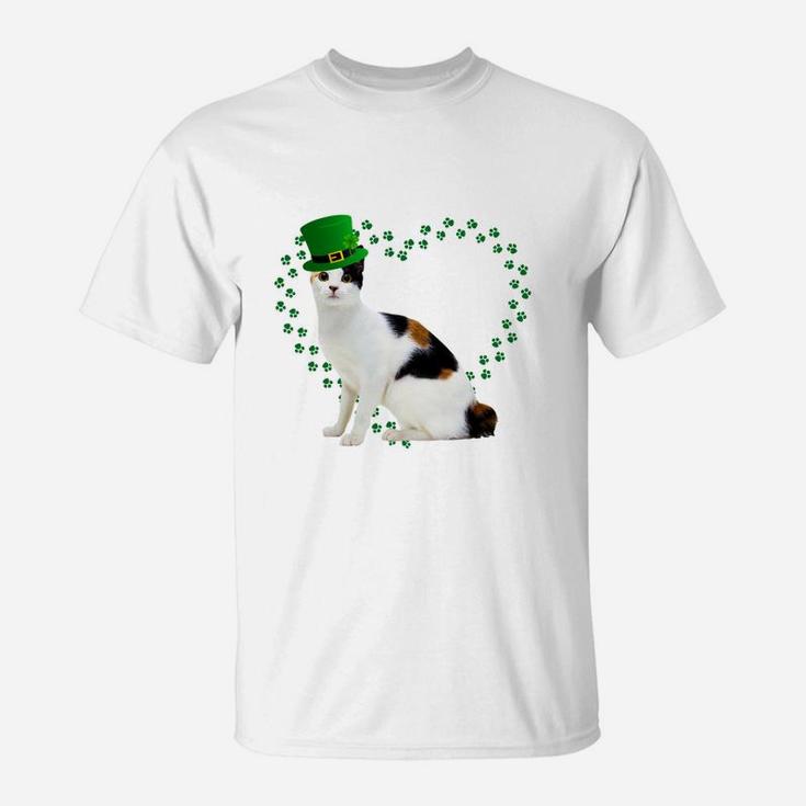 Japanese Bobtail Heart Paw Leprechaun Hat Irish St Patricks Day Gift For Cat Lovers T-Shirt