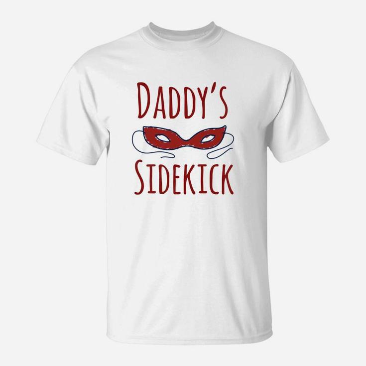 Kids Daddys Masked Super Sidekick Kids Fathers Day Premium T-Shirt