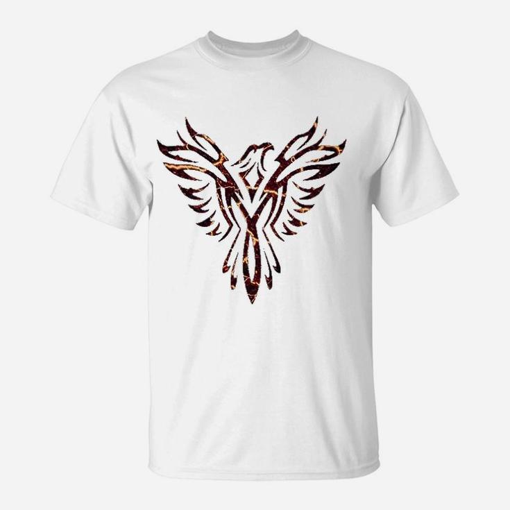 Lava Fire Flames Phoenix Mythical Bird Rising T-Shirt
