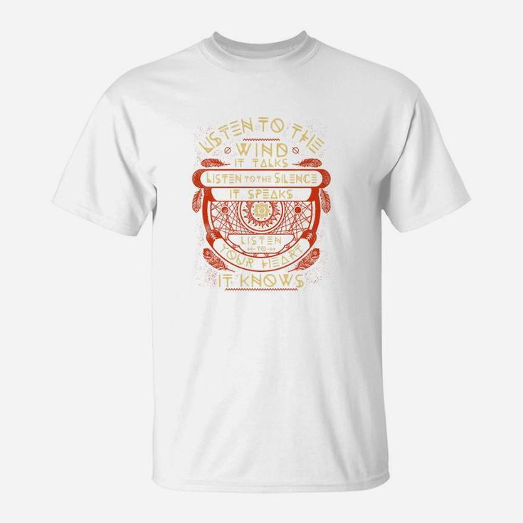LISTEN TO THE SILENCE ハイスト期 tシャツ listen-wind-talks-fun-native-