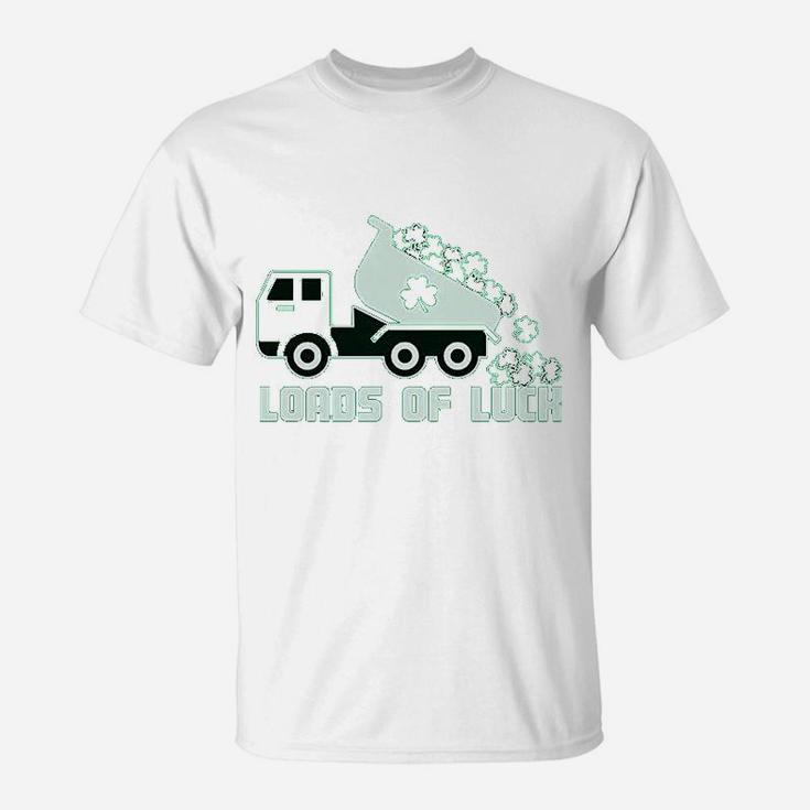 Loads Of Luck St Patricks Day Tractor Clover T-Shirt