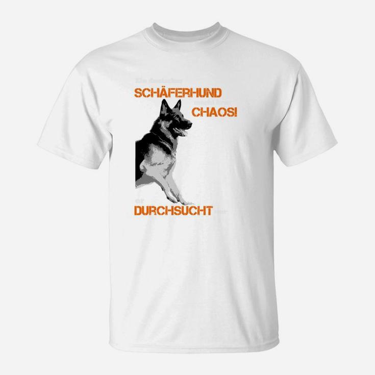 Lustiges Schäferhund-Chaos T-Shirt für Hundefreunde, Witziges Hundemotiv Tee