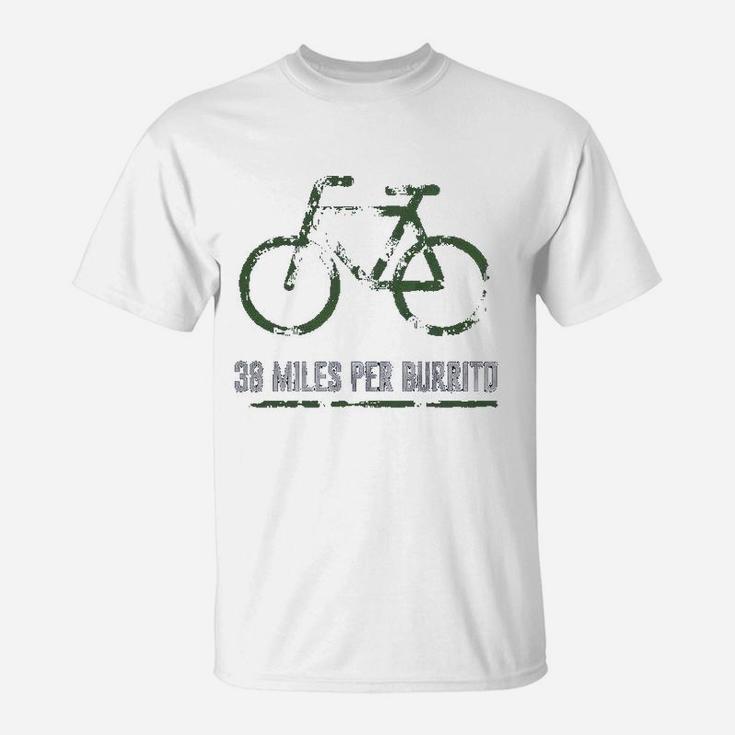 Luv 38 Miles Per Burrito Bike Soft Novelty Cycling T-Shirt