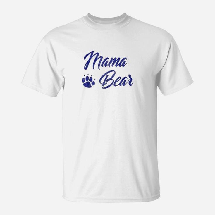 Mama Bear Cute Mothers Day Mom Paw Blue T-Shirt