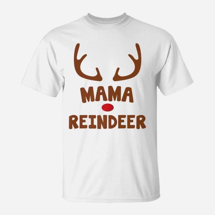 Mama Christmas Reindeer Face Family Costume T-Shirt