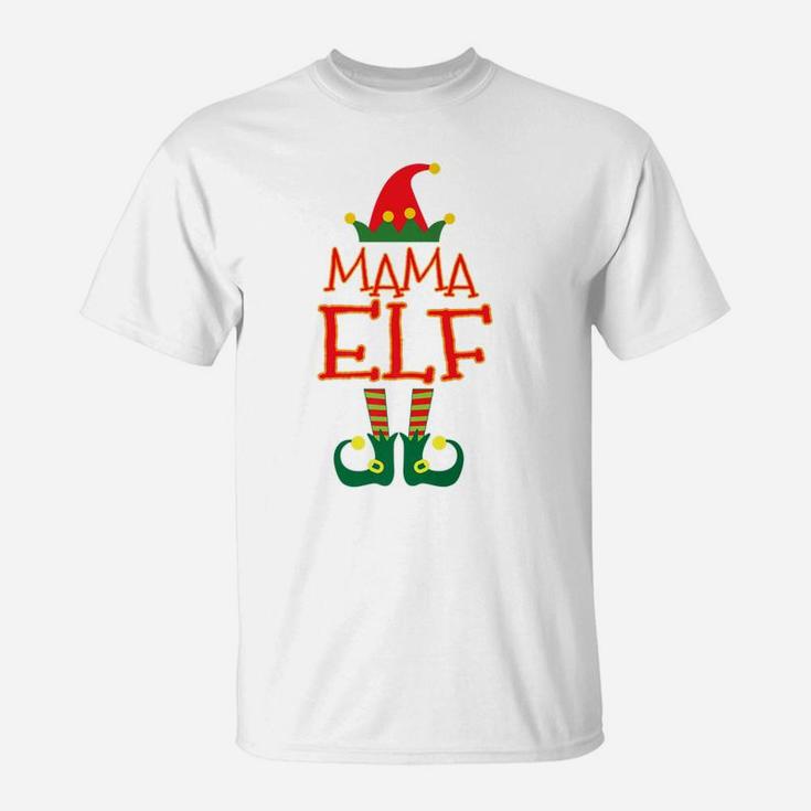 Mama Elf Cute Elf Family Christmas Holiday T-Shirt