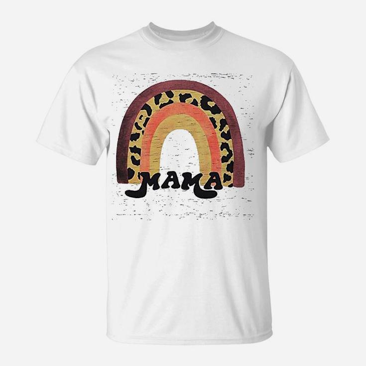 Mama Leopard Graphic Rainbow T-Shirt
