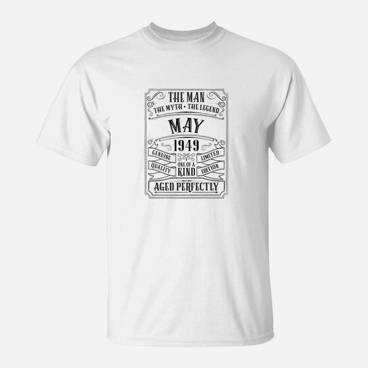 Mens 70th Birthday May Men Gifts 70 Year Old Grandpa Dad T-Shirt