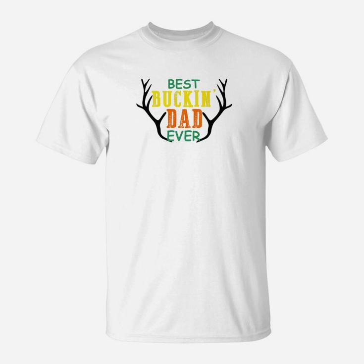 Mens Best Buckin Dad Ever Hunting Fathers Day Gift Men Premium T-Shirt