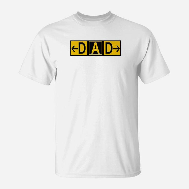 Mens Dad Airport Taxiway Sign Pilot Fathers Day 2019 Premium T-Shirt