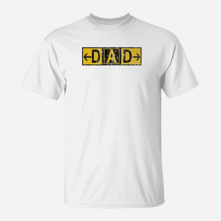 Mens Dad Airport Taxiway Sign Pilot Fathers Day 2019 Vintage Premium T-Shirt