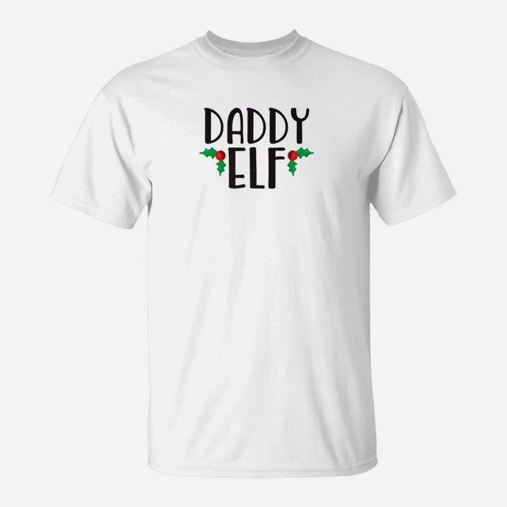 Mens Daddy Elf Shirt Cute Funny Family Christmas Elf T-Shirt
