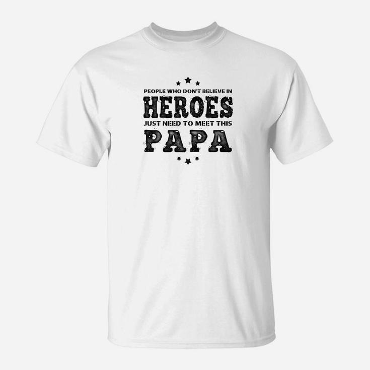 Mens Family Fathers Day Heroes Papa Men T-Shirt