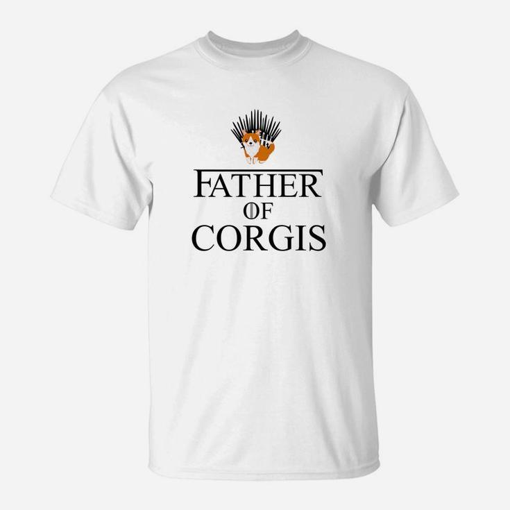 Mens Father Of Corgis Dog Dad Funny Fathers Day Gift Men Premium T-Shirt