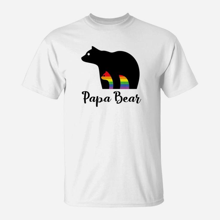 Mens Fathers Day Papa Bear Gift For Father Of Gay Child T-Shirt