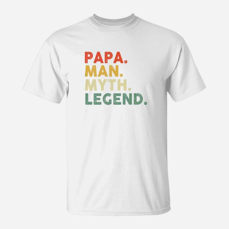 Mens Papa Man Myth Legend Shirt Dad Father Gift Retro P T-Shirt