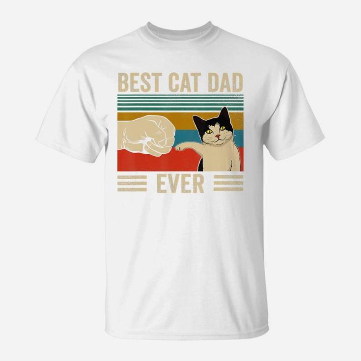 Mens Vintage Best Cat Dad Ever Bump Fit T-shirt T-Shirt