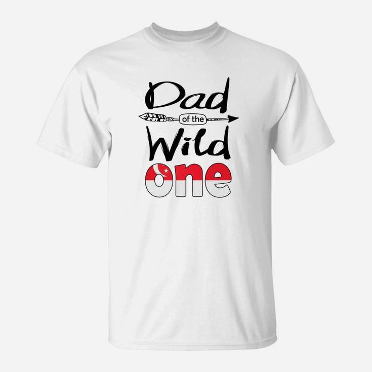 Mens White Singaporean Dad Of The Wild One Birthday Singapore Premium T-Shirt