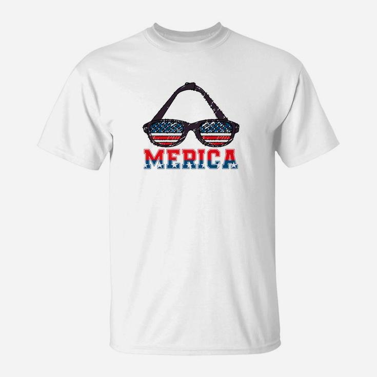 Merica Sunglasses Patriotic 4th Of July Veterans Flag Day Premium T-Shirt