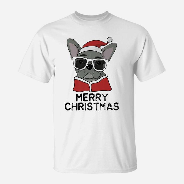 Merry Christmas Santa Dog French Bulldog Lovers T-Shirt