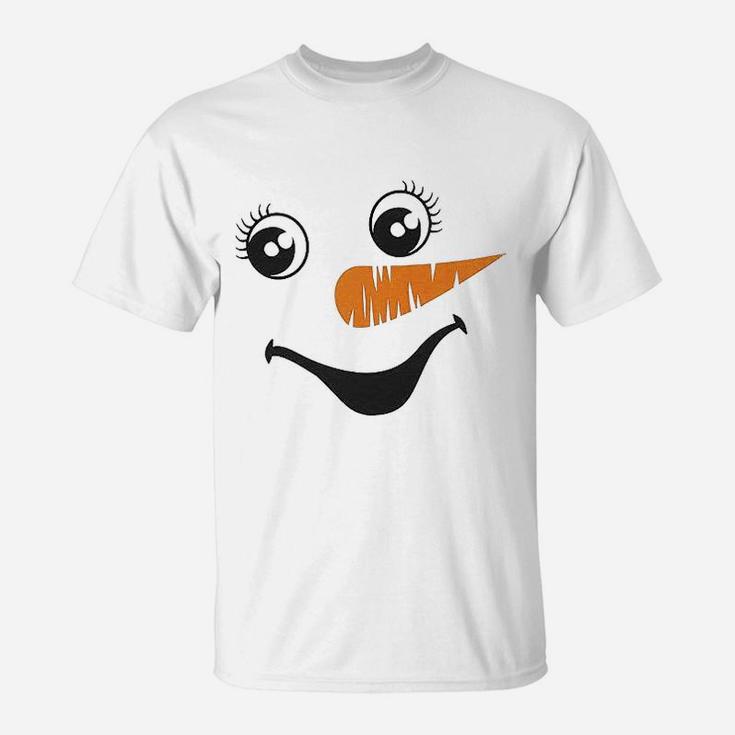 Merry Christmas Snowman Face T-Shirt