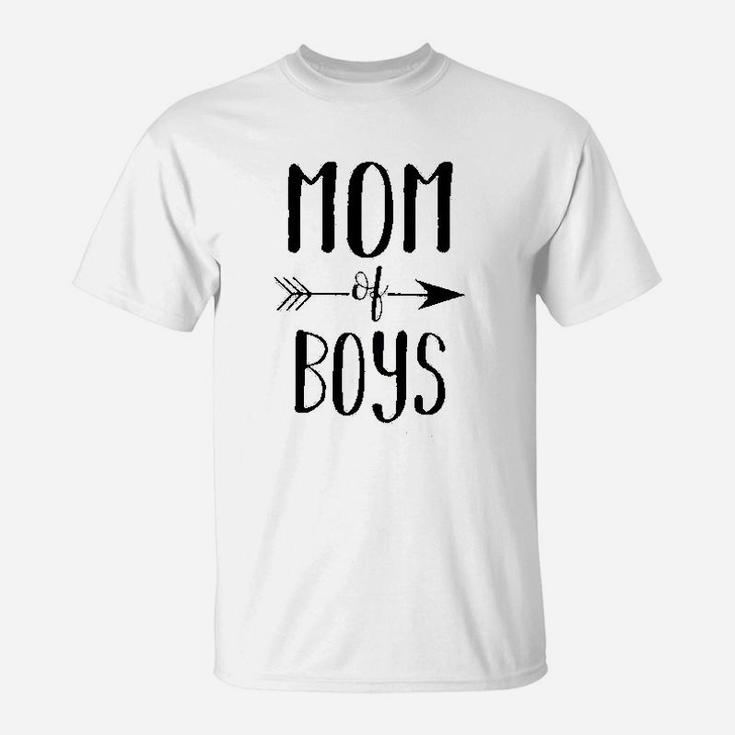 Mom Of Boys For Women Cute Mom With Sayings Funny T-Shirt