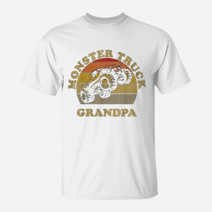 Monster Truck Grandpa For Grandfather Retro Vintage T-Shirt
