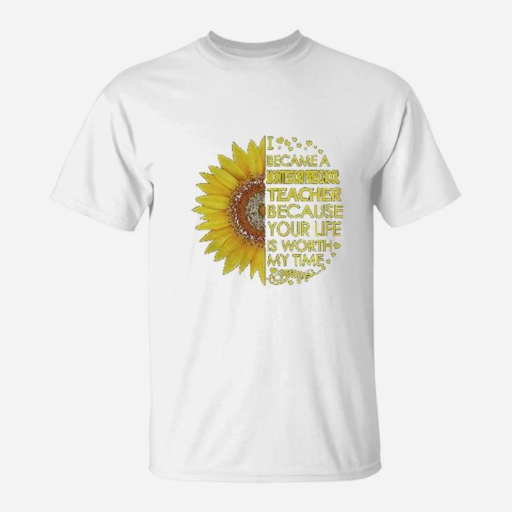 Montessori Preschool Teacher Sunflower T-Shirt