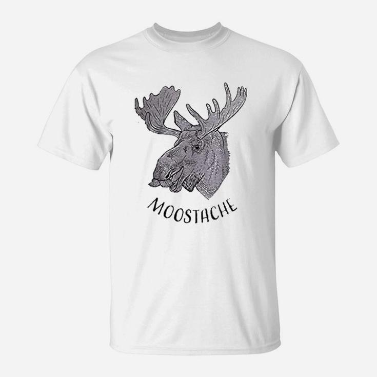 Moostache Dad Joke Funny Animal Moose Humor T-Shirt