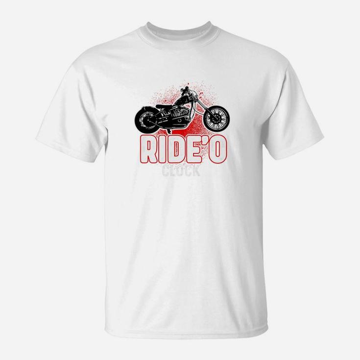 Motorcycle Shirt Biker Rideo Clock Ride Bike Dad Papa T-Shirt