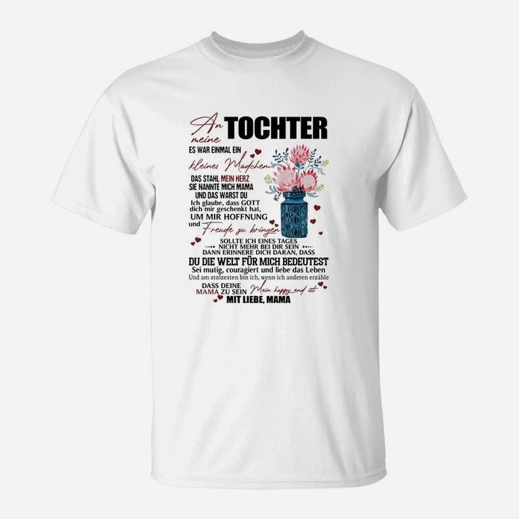 Mutter-Tochter Liebe T-Shirt, Emotional mit Blumen & Sprüchen