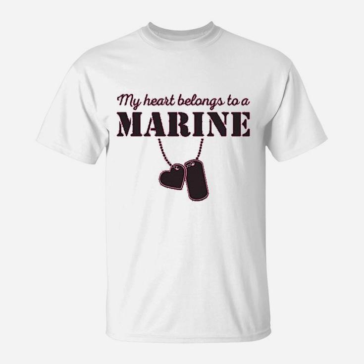 My Heart Belongs To A Marine T-Shirt