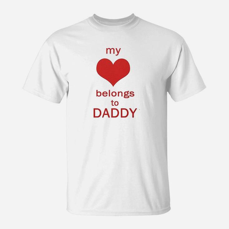 My Heart Belongs To Daddy White Puppy Dog T-Shirt