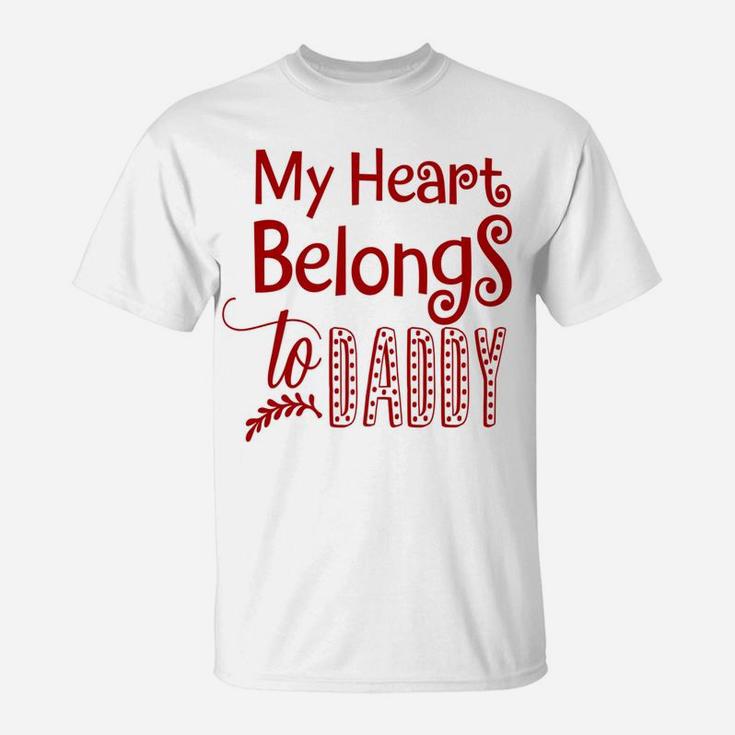 My Heart Belongs To Mommy Valentines Day Mom Kids T-Shirt